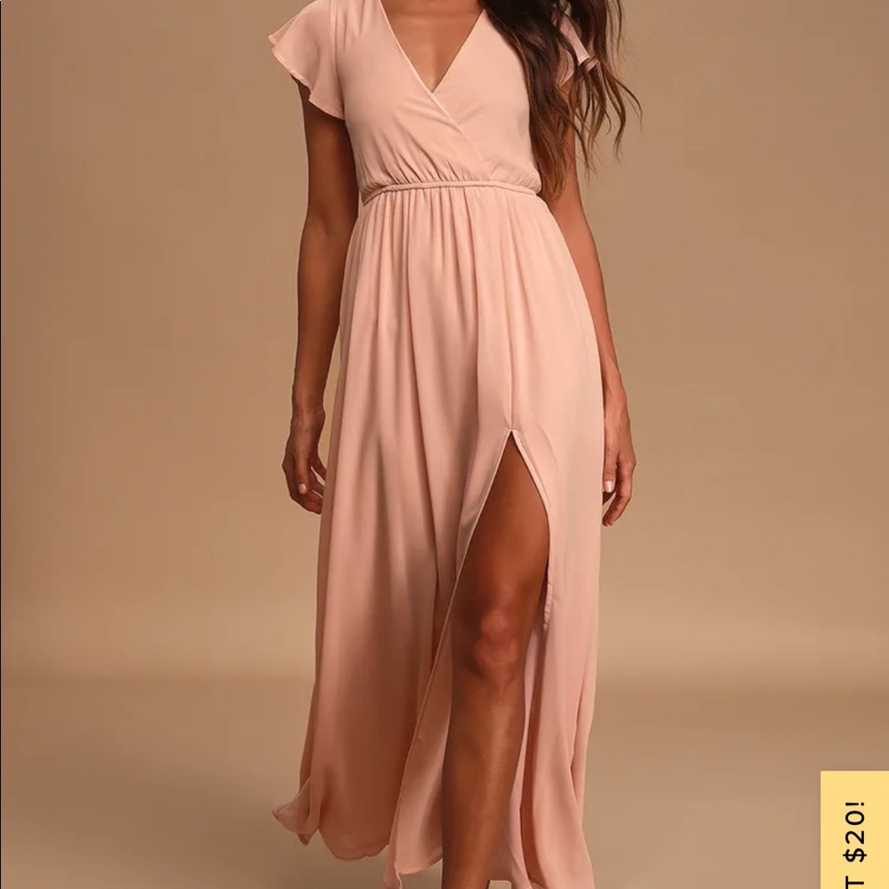 Lulus Lost In the Moment Blush Maxi Dress